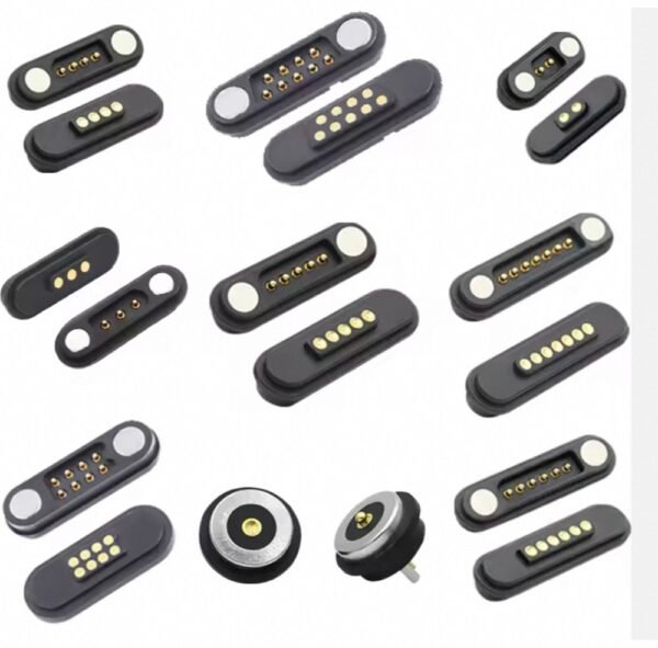 High Current Brass Magnet Spring Pogo Pin 2 3 4 5 6 7 8 9 10 12pin Waterproof Magnetic Pogo Pin Connector