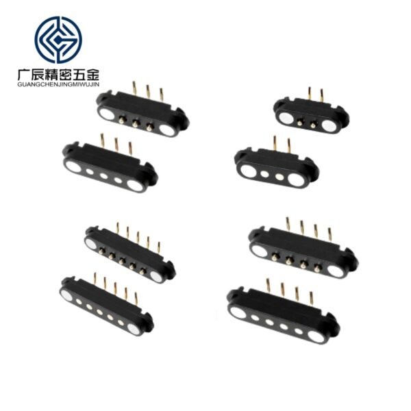 High Current Brass Magnet Spring Pogo Pin 2 3 4 5 6 7 8 9 10 12pin Waterproof Magnetic Pogo Pin Connector
