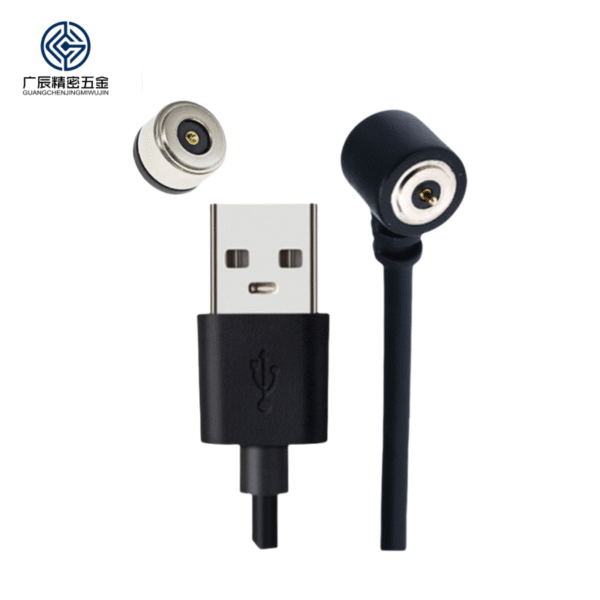 Wholesale 5mm 6mm 8mm Diameter 2pin Magnetic Pogo Pin Connector Circular USB Magnetic Charging Cable