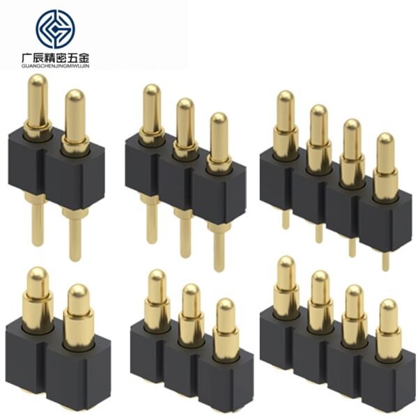 Custom Pogo Pin SMT 1-20P Brass Gold Plating Male Female Pin Header Spring Loaded Connector for PCB OEM/ODM