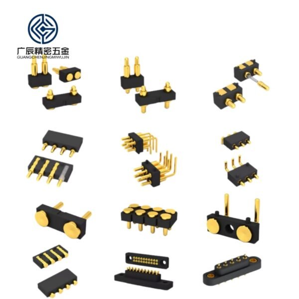 Custom Pogo Pin SMT 1-20P Brass Gold Plating Male Female Pin Header Spring Loaded Connector for PCB OEM/ODM