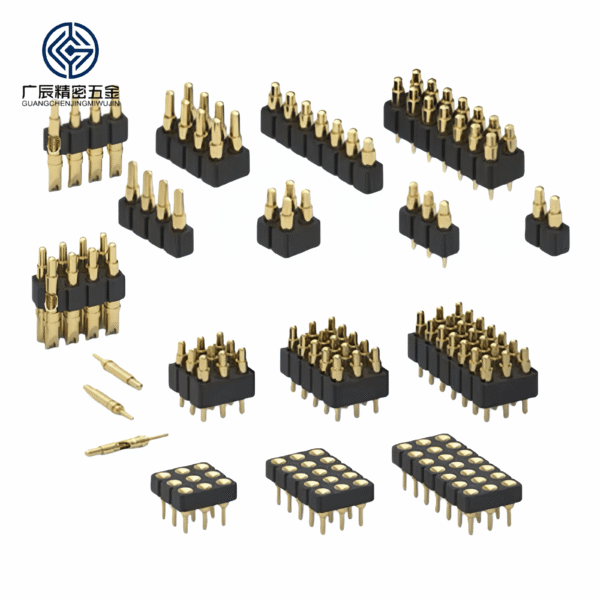 Custom Pogo Pin SMT 1-20P Brass Gold Plating Male Female Pin Header Spring Loaded Connector for PCB OEM/ODM