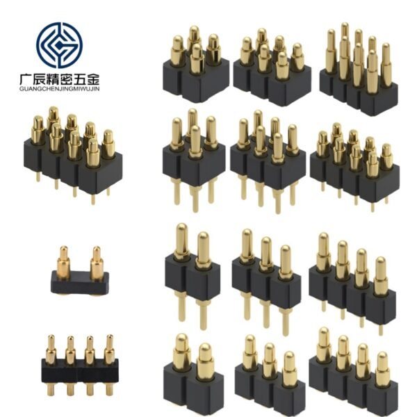 Custom Pogo Pin SMT 1-20P Brass Gold Plating Male Female Pin Header Spring Loaded Connector for PCB OEM/ODM