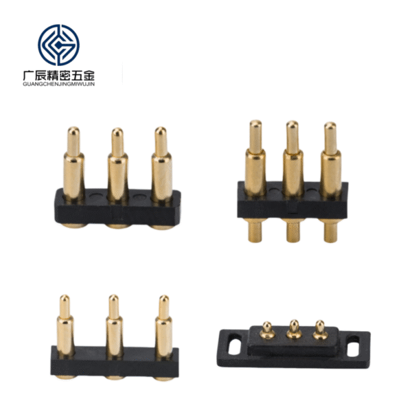 Factory Wholesale Brass 2A Rated PCB USB Cable Charger Pogo Pin 3 Pin Connector Socket Spring Loaded Contact