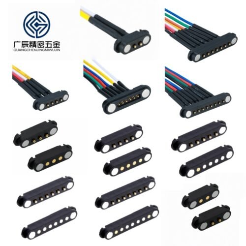 2.5mm Pitch Waterproof Brass Contact PC Housing Magnetic Male and Female 2-8 Pin Pogo Pin Connector