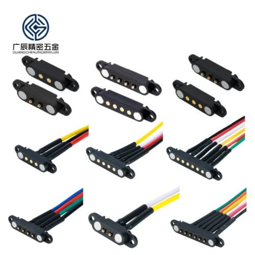 Factory Direct Sales Screw Mounting Holes Ears 2.54 MM Pitch 1 2 3 4 5 6 Male Female Magnetic Pogo Pin Connector