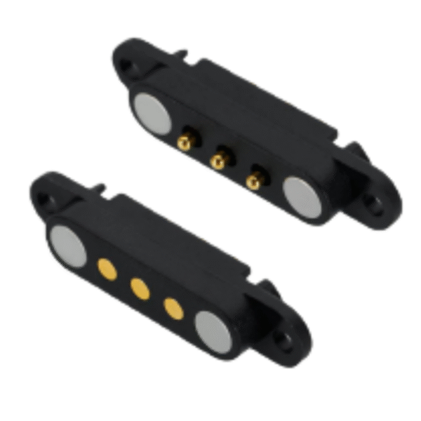 Factory Direct Sales Screw Mounting Holes Ears 2.54 MM Pitch 1 2 3 4 5 6 Male Female Magnetic Pogo Pin Connector