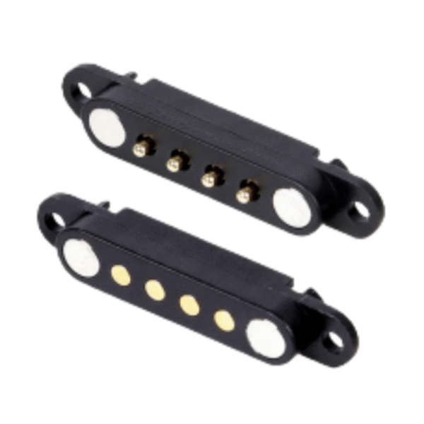 Factory Direct Sales Screw Mounting Holes Ears 2.54 MM Pitch 1 2 3 4 5 6 Male Female Magnetic Pogo Pin Connector