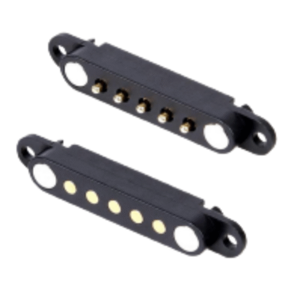 Factory Direct Sales Screw Mounting Holes Ears 2.54 MM Pitch 1 2 3 4 5 6 Male Female Magnetic Pogo Pin Connector