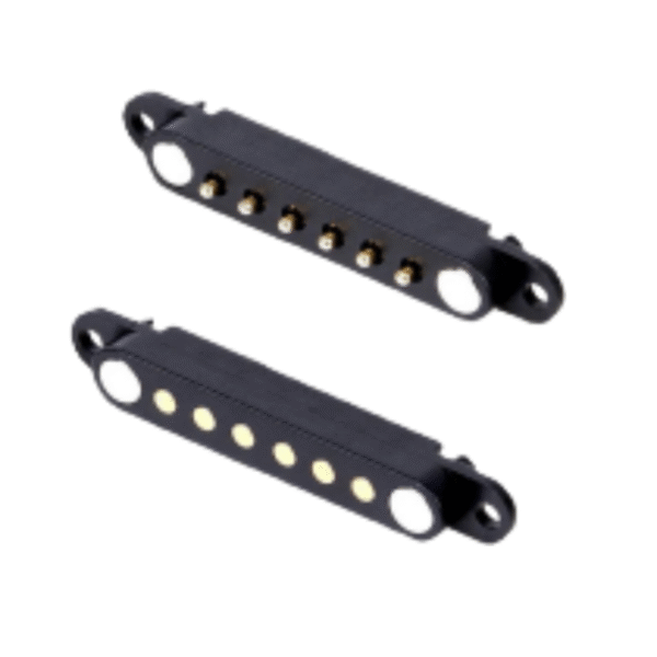 Factory Direct Sales Screw Mounting Holes Ears 2.54 MM Pitch 1 2 3 4 5 6 Male Female Magnetic Pogo Pin Connector