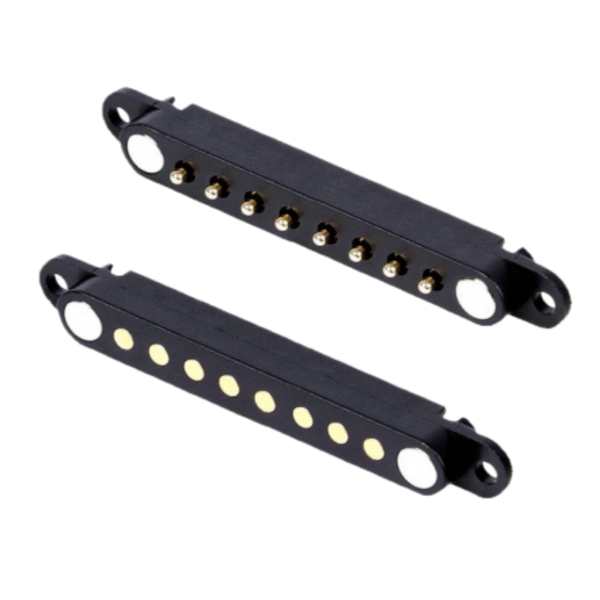 Factory Direct Sales Screw Mounting Holes Ears 2.54 MM Pitch 1 2 3 4 5 6 Male Female Magnetic Pogo Pin Connector