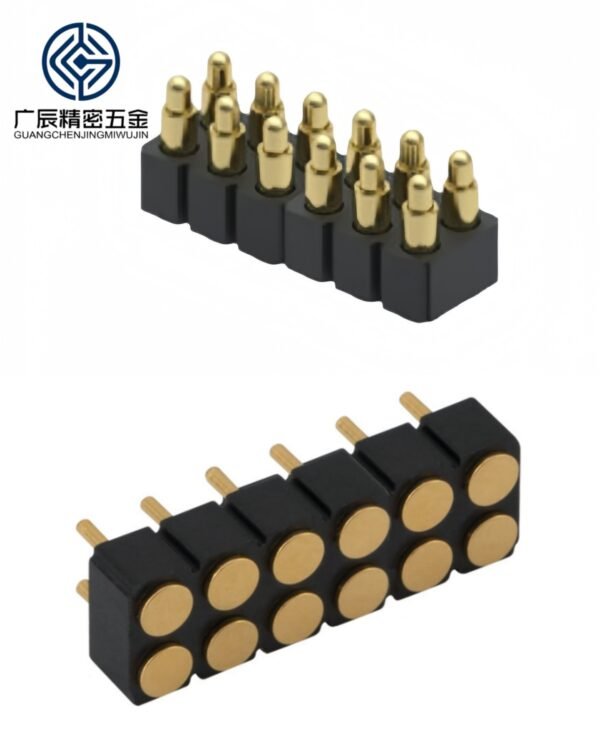 12双_副本 Wholesale 2-20 Pins Single Double Row Straight PCB Pin Header Contacts Male Female Spring Loaded Pogo Pin Connector