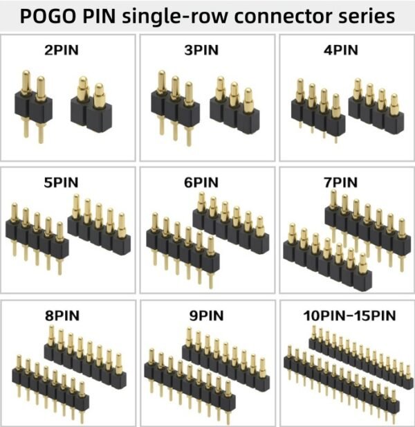 High Quality Precisie 2 3 4 5 6 7 8 9 10 12 14 16 18 20 Pin Gold Plated Brass Contact Spring Pogo Pin Connector