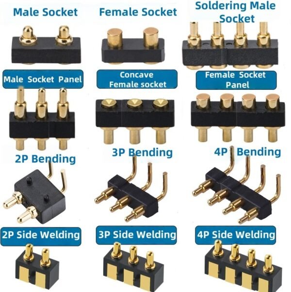 High Quality Precisie 2 3 4 5 6 7 8 9 10 12 14 16 18 20 Pin Gold Plated Brass Contact Spring Pogo Pin Connector