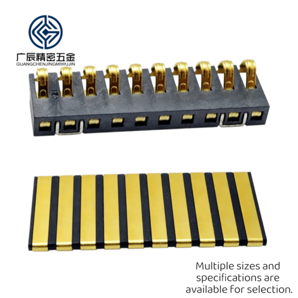 High Precision 4.25mm Pitch 7.4mm Height with Positioning Pins 2 3 4 5 6 Pin Gold Plated Spring Battery Connector for SMT PCB