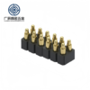 Pogo Pin Dip Type Double Row Female 12 Pin Connector Spring Loaded Contact PCB Mount Brass Gold Plated 2A
