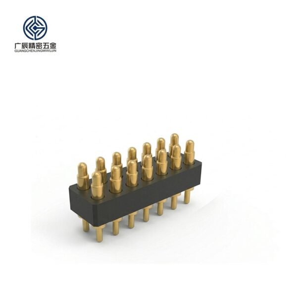 Factory Wholesale 2x7 Double Row Modular Contact Strip 14 Pins Spring Loaded Pogo Pin Connector