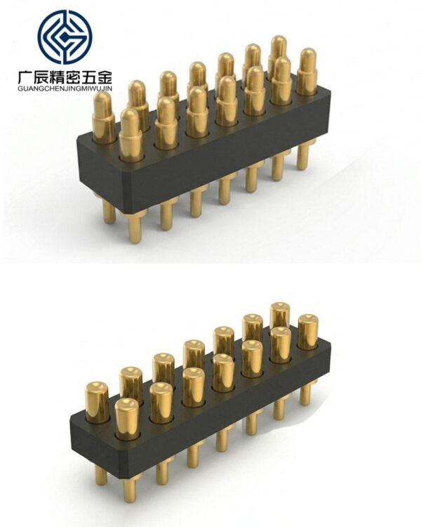 Factory Wholesale 2x7 Double Row Modular Contact Strip 14 Pins Spring Loaded Pogo Pin Connector
