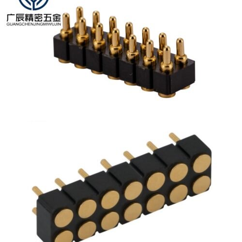 Factory Wholesale Rectangular Shape Pogo Pin 14 Pin Connector 2x7 Double Row Pogo Pin Spring Needle Connector