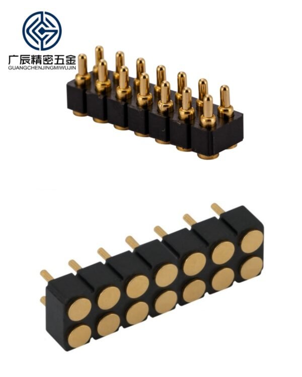 Factory Wholesale Rectangular Shape Pogo Pin 14 Pin Connector 2x7 Double Row Pogo Pin Spring Needle Connector