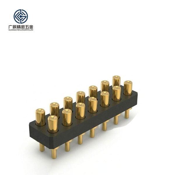 Factory Wholesale 2x7 Double Row Modular Contact Strip 14 Pins Spring Loaded Pogo Pin Connector