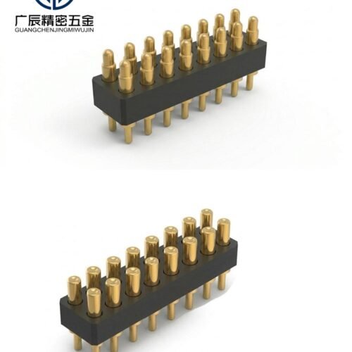 Factory Wholesale 2x8 Pins MALE FEMALE Brass 16-pin Dual-row Socket Spring Loaded Pogo Pin Connector