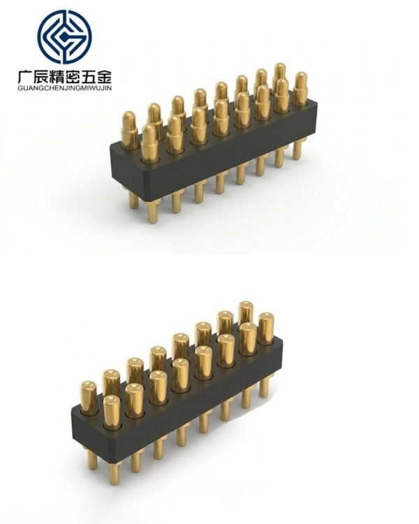 Factory Wholesale 2x8 Pins MALE FEMALE Brass 16-pin Dual-row Socket Spring Loaded Pogo Pin Connector