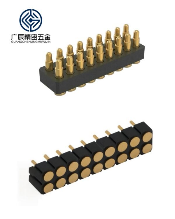 Factory Wholesale Brass 2A Female 18-Pin Dual-row Pogo Pin Connector for PCB