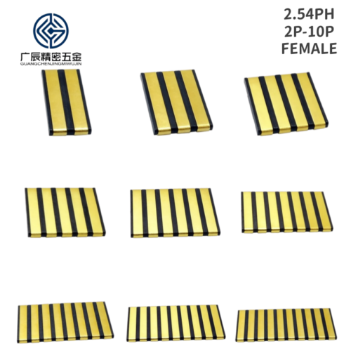 1.27mm Height 2.54mm Pitch 2-10 Pins Gold Plated Female SMD PAD Surface Mount Spring Contact Battery Connectors for Power Charge