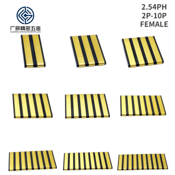 1.27mm Height 2.54mm Pitch 2-10 Pins Gold Plated Female SMD PAD Surface Mount Spring Contact Battery Connectors for Power Charge