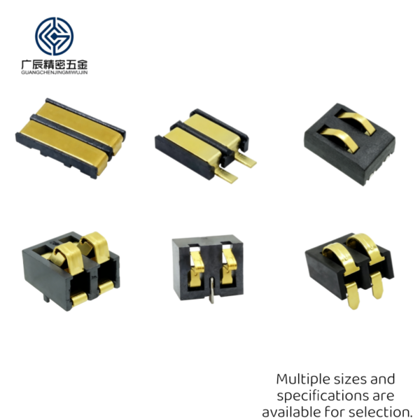 4.0mm Pitch SMT Battery Terminal Male 2Pin 3Pin 4Pin 5Pin 6Pin Gold Plated Spring Battery Connector for Medical Devices