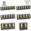 3.0mm Pitch PCB Sliding Type 6.0mm Height Gold Plated 1 2 3 4 5 6 7 8 9 10 Pin SMD Spring Battery Connector with Positioning Pins