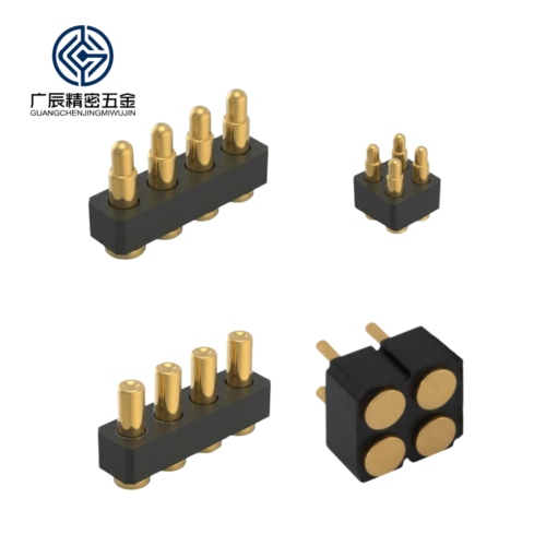 High Current Spring Loaded 4 Pin Header Connector Single and Double Row Female Pogo Pin Connector