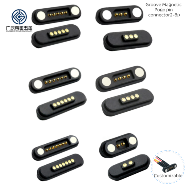 2.54 MM Pitch Male Female Spring Loaded Pogo Pin Magnetic Connector 2 3 4 5 6 9 10 12Pin Waterproof Magnetic Pogo Pin Connector