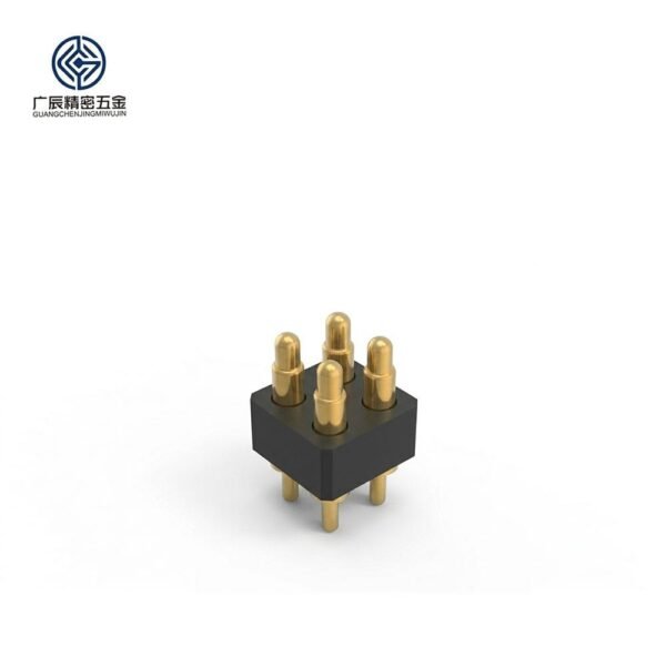 Factory Wholesale Brass 4-Pin Straight Hole Spring Header Modular Contacts Spring-Loaded Pogo Pin Connector for PCB Applications