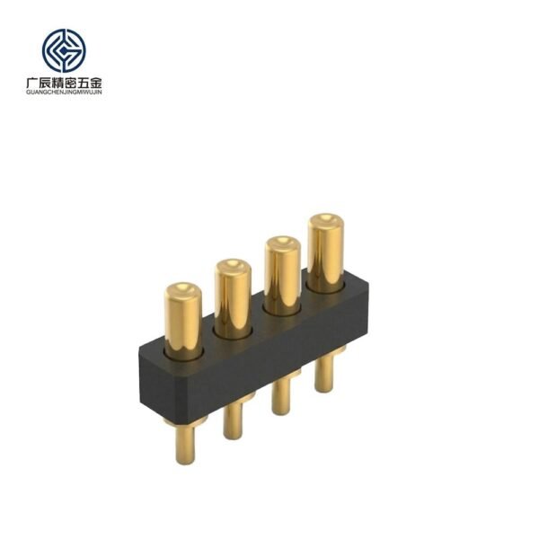 Factory Wholesale Brass 4-Pin Straight Hole Spring Header Modular Contacts Spring-Loaded Pogo Pin Connector for PCB Applications