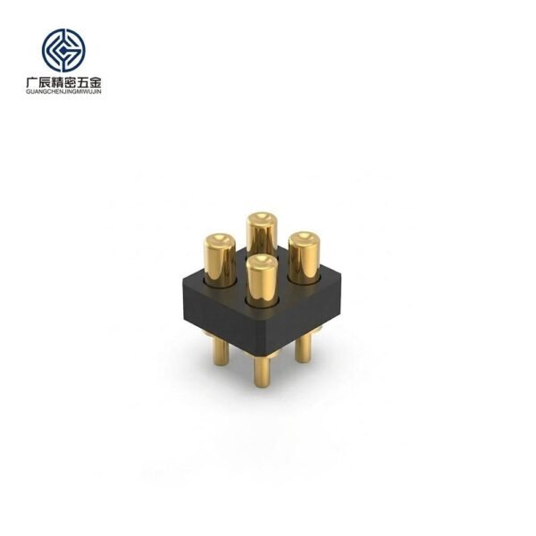 Factory Wholesale Brass 4-Pin Straight Hole Spring Header Modular Contacts Spring-Loaded Pogo Pin Connector for PCB Applications