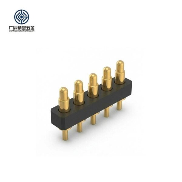 Factory Wholesale Brass 2A Rated 5 Pin Spring Loaded Pogo Pin Connector PCB Solder Wire Type