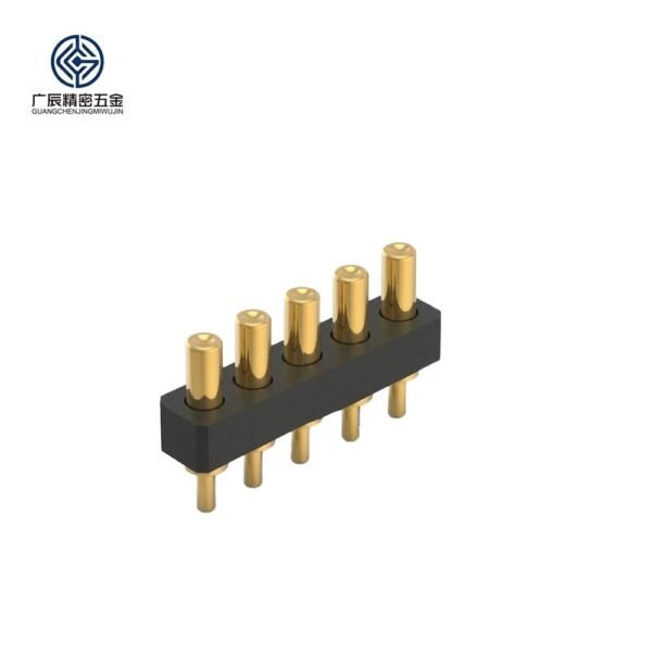 Factory Wholesale Brass 2A Rated 5 Pin Spring Loaded Pogo Pin Connector PCB Solder Wire Type