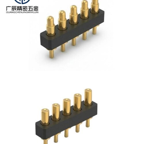 Factory Wholesale Brass 2A Rated 5 Pin Spring Loaded Pogo Pin Connector PCB Solder Wire Type