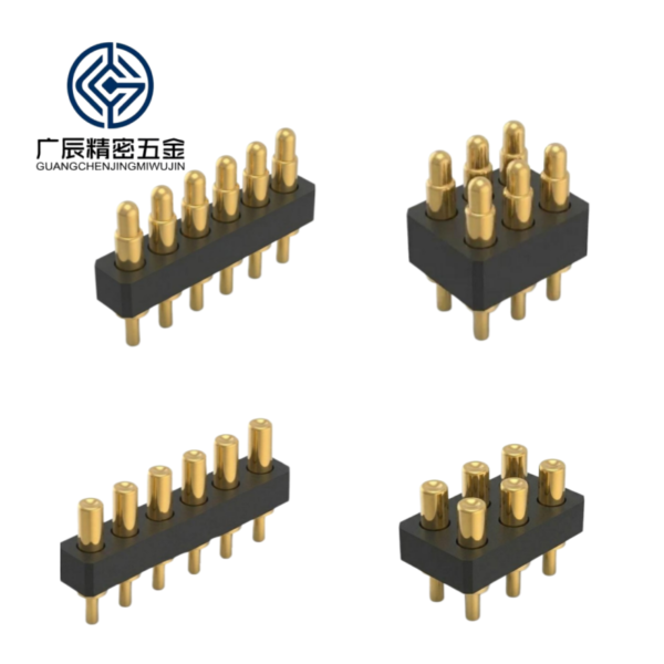 Spring Loaded Brass 6-Pin Double Row Pogo Pin Spring Needle Connector 2A Male/Female PCB