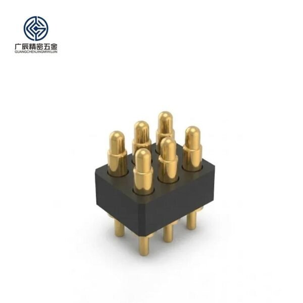 Spring Loaded Brass 6-Pin Double Row Pogo Pin Spring Needle Connector 2A Male/Female PCB