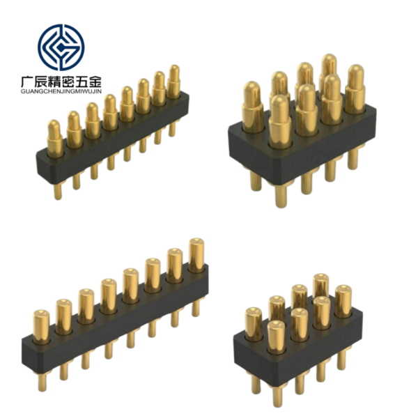 Factory Wholesale Brass Spring Loaded Contact Pogo Pin Double Row 8 Pin 2A Male/Female PCB Connector Modular