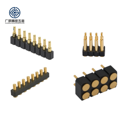 Factory Wholesale Brass Spring Loaded Contact Pogo Pin Double Row 8 Pin 2A Male/Female PCB Connector Modular