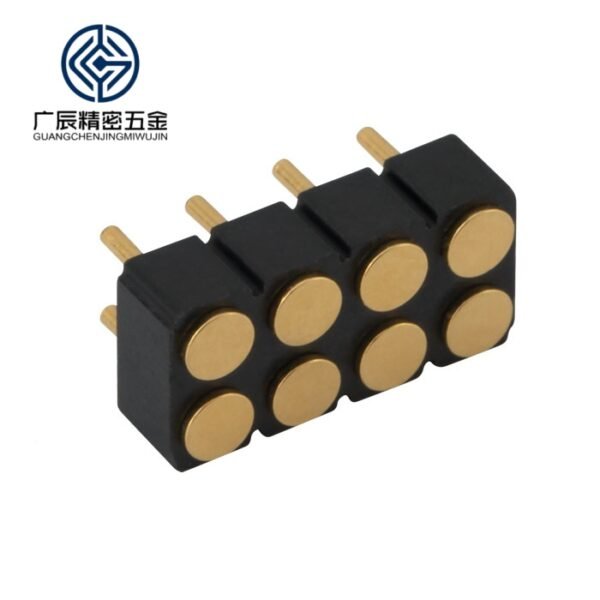 Factory Wholesale Brass Spring Loaded Contact Pogo Pin Double Row 8 Pin 2A Male/Female PCB Connector Modular