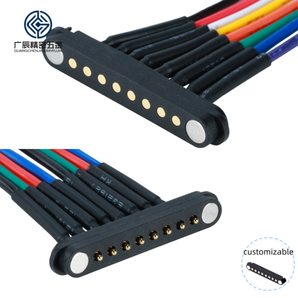 2A Waterproof Magnetic Pogo Pin Connector 2 3 4 5 6 7 8 Male Female 2.54 MM Pogo Pin Magnetic Charging Cable