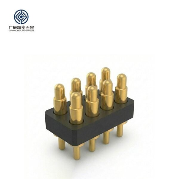 Factory Wholesale Brass Spring Loaded Contact Pogo Pin Double Row 8 Pin 2A Male/Female PCB Connector Modular