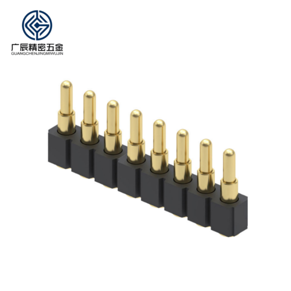 Factory Wholesale Brass Spring Loaded Contact Pogo Pin Double Row 8 Pin 2A Male/Female PCB Connector Modular