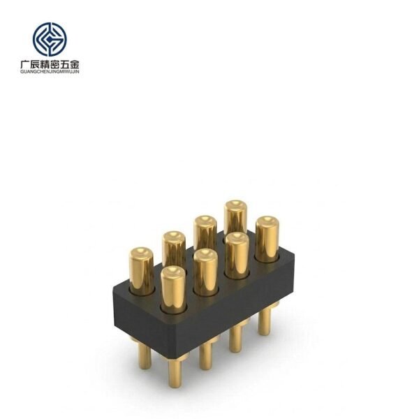 Factory Wholesale Brass Spring Loaded Contact Pogo Pin Double Row 8 Pin 2A Male/Female PCB Connector Modular