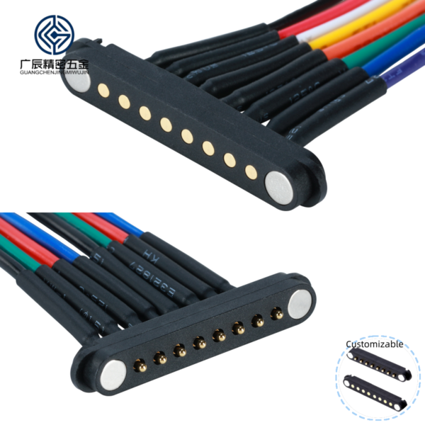 2A Waterproof Magnetic Pogo Pin Connector 2 3 4 5 6 7 8 Male Female 2.54 MM Pogo Pin Magnetic Charging Cable